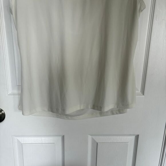 Dressbarn Sleeveless Drape Neck Blouse White XL - Picture 7 of 7
